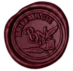 Tiefrotes Wachssiegel von Briefmagie